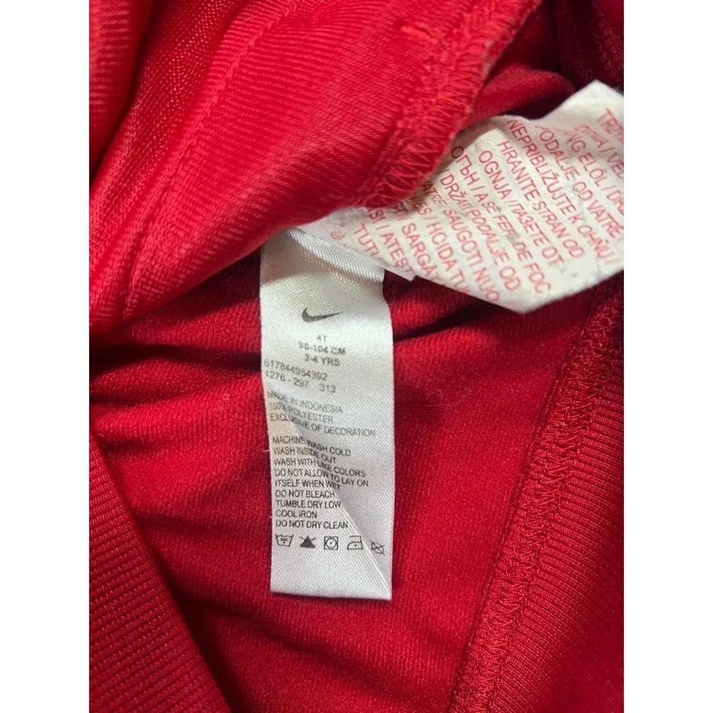 Nike Toddler 4T Red Track Jacket White Stripe Full Zip Athletic Logo